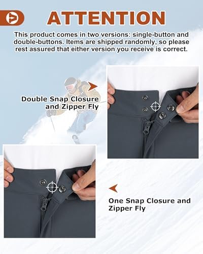 Outdoor Ventures Men's Fleece Lined Ski Snow Pants Waterproof Insulated