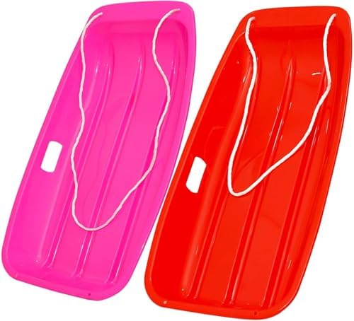 2-Person Sled for| 35" All-Season Toboggan | Reinforced Structure | High Weight Capacity | for Snow, Beach & Park