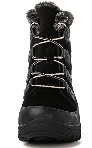GLOBALWIN Women's Snow Boots Waterproof Ankle Booties Winter Boots For Women, Insulated Warm Black Fur Boots, Non-Slip Outdoor Hiking Boots For Rain and Snow