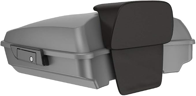 Advanblack Road Glide Tour Trunk Pack Charcoal Denim Razor Tour Trunk Pack Backrest Pad for '97-'25 Harley Touring Road King Street Glide Electra Glide CVO models