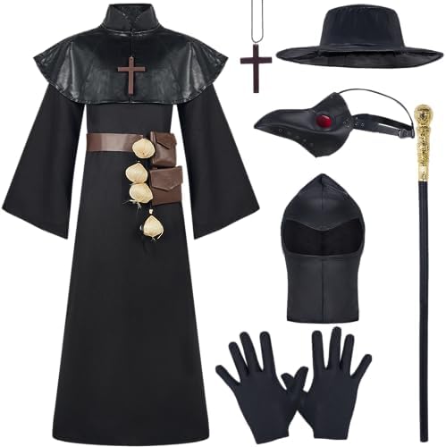 Spooktacular Creations Halloween Plague Doctor Costume for Kids 10 in 1 set