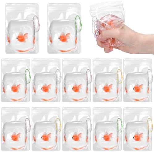 Meooeck 12 Pcs Goldfish Fidgets Balls for Adults Fish Party Favors