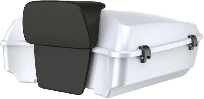 Advanblack Road Glide Tour Trunk Pack White Onyx Pearl Chopped Tour Trunk Pack Backrest Pad for '97-'25 Harley Touring Road King Street Glide Electra Glide CVO models