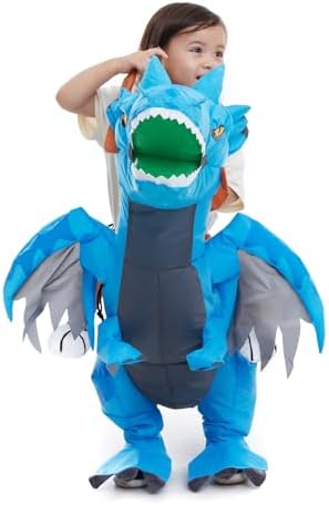 Inflatable Toddler Child Dragon Costume, Blow up Rider Cosplay Boys Girls