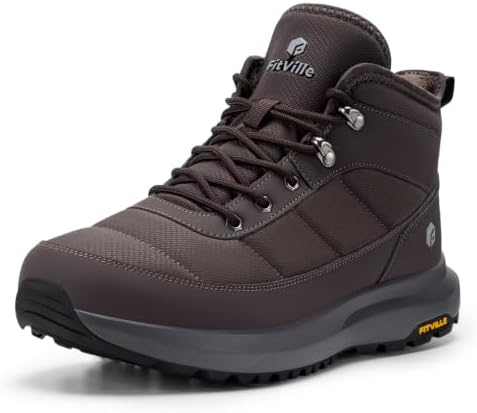 FitVille Men's Wide Winter Boots Non-Slip Insulated Snow Boots