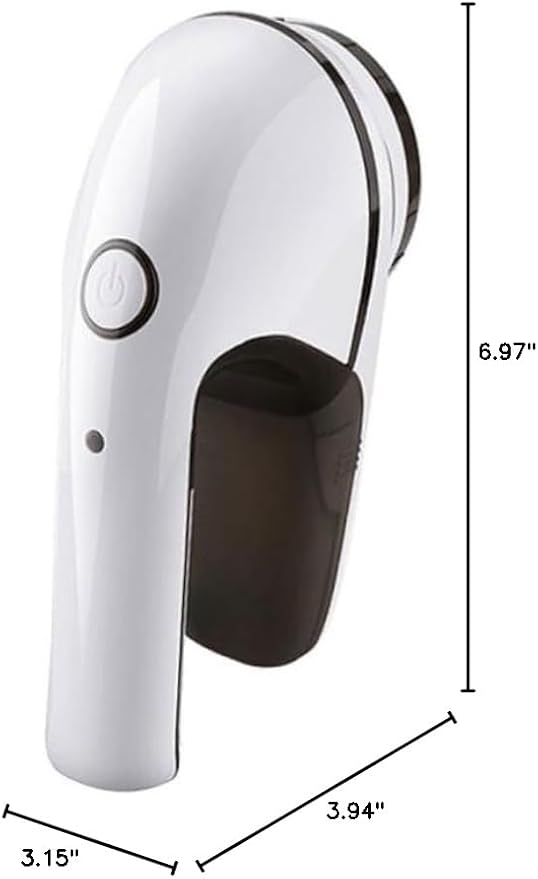 Rechargeable Electric Lint Remover for Garments and Fabrics 1400 mAh | Portable Fuzz Remover, Ergonomic ABS Body, White Finish, Battery Included, DIY Supplies Use