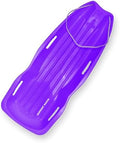 Slippery Racer Downhill Xtreme Flexible Adults and Kids Plastic Toboggan Snow Sled for up to 2 Riders with Pull Rope and Handles