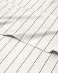 Twin 3 Piece Striped Sheet Set - Soft, Breathable & Cooling - Cream Stripe