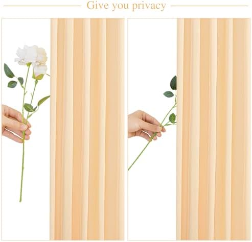 20x10 Dark Champagne Backdrop Curtain for Parties Wedding Baby Shower Wrinkle Free Photo Curtains Backdrop Drapes Fabric Decoration for Bridal Shower 5ft x 10ft,4 Panels