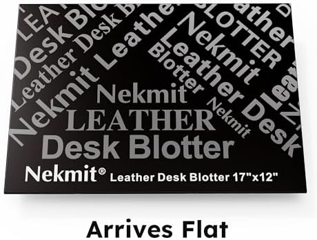 Nekmit Leather Desk Blotter Pad 17 x 12 Inches, Flat, Non-Slip, Waterproof, Green