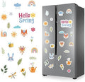 Easter & Spring Forest Magnets - 24Pcs Woodland Animal Fridge Magnets Set, Fox Deer Butterfly Sun Rainbow, Cute Spring Decor for Kids, Easter Basket Stuffers, Classroom & Refrigerator (E)