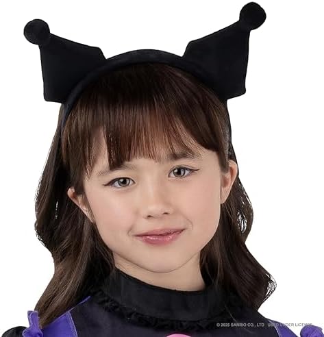 Hello Kitty and Friends Kuromi Official Youth Halloween Dress - Premium Quality Printed Dress with Headband