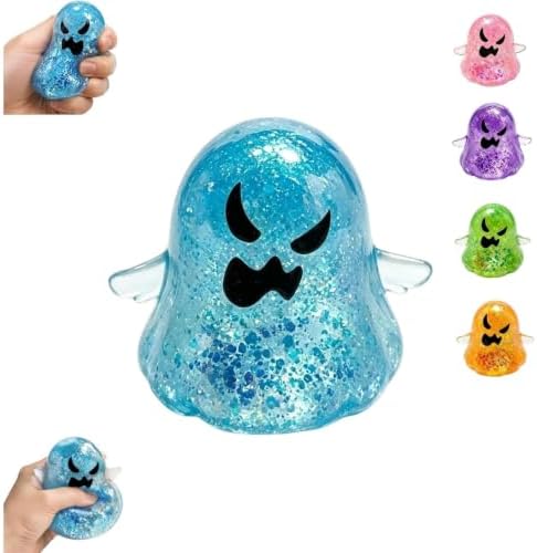 Halloween Spooky Super Soft Stress Balls | Squishy Sensory Squeeze Toy Relief Fidget Gift for Women Men Horror Holiday & Birthday Gift Party Favor(Blue)