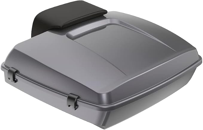 Advanblack Road Glide Tour Trunk Pack Smoke Gray Razor Tour Trunk Pack Backrest Pad for '97-'25 Harley Touring Road King Street Glide Electra Glide CVO models