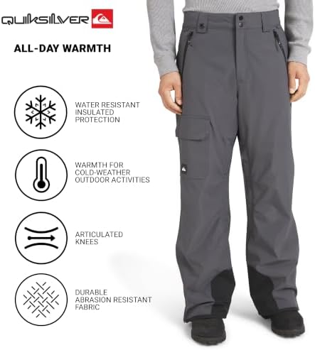 Quiksilver Men's Water Resistant Winter Insulated Snow Pants