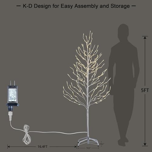 LIGHTSHARE 5FT 200L Lighted Star Light,Warm White Lighted Tree Decoration Light,Home/Festival/Party/Christmas,Indoor and Outdoor Use