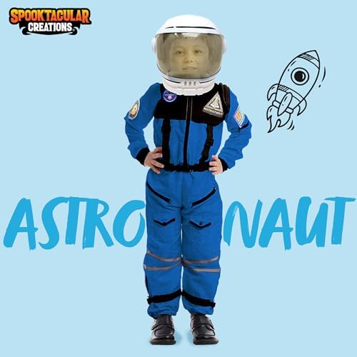 Spooktacular Creations Astronaut Costume with Helmet, Space Suit for Toddler, Kids Astronaut Halloween Costume for Cosplay