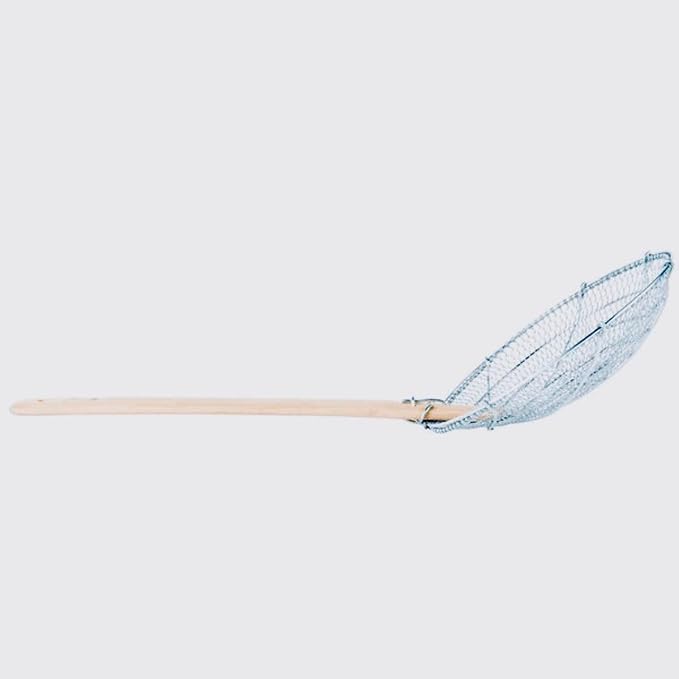 8-Inch Galvanized Steel Spider Strainer – Fine Mesh Skimmer with Natural Bamboo Handle for Cooking & Frying Ideal for Home & Professional Kitchens