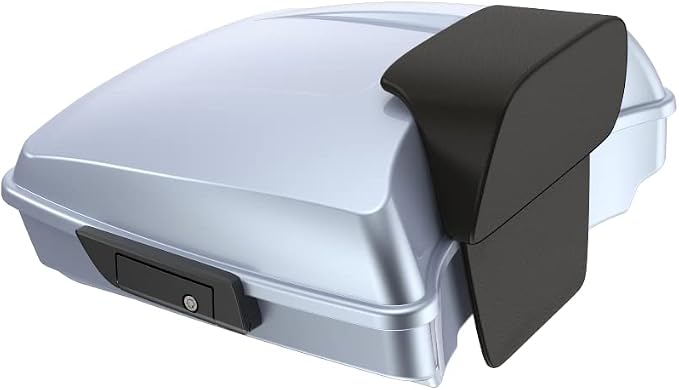 Advanblack 2024 Road Glide Razor Tour Trunk Pack Compatible with Road King FLHR Street Glide FLHX Road Electra Glide 2014-2025 Mounting Rack, Backrest & Stitching Liners (Atlas Silver Metallic)