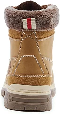 ANJOUFEMME Womens Hiking Snow Winter Boots - Waterproof Outdoor Ankle Boots for Women Comfortable Warm Fur Boots for Backpacking Cycling