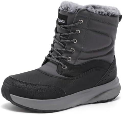 Spesoul Snow Boots for Men Winter Boots Warm Wide Waterproof Lightweight
