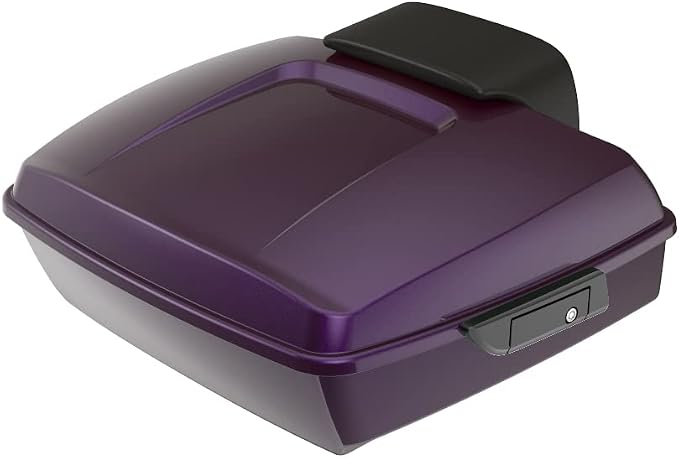 Advanblack Road Glide Tour Trunk Pack Hard Candy Mystic Purple Flake Chopped Tour Trunk Pack Backrest Pad for '97-'25 Harley Touring Road King Street Glide Electra Glide CVO models