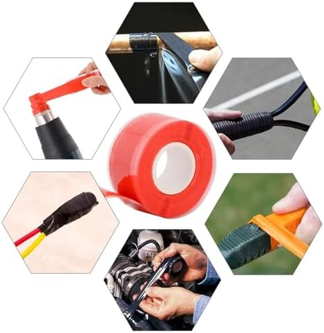 12 Roll 1 Inch X 10 FT Self-Fusing Silicone, Thickness 0.5mm Hose Repair Tape, Heavy Duty and Leak Proof Rubber Hose Tape, Pipe for Water(Gray)