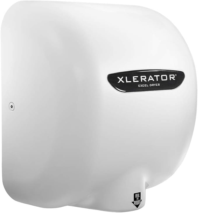 XLERATOR, XL-W-1.1N-110-120V 12.5 Amps 120V White Xlerator High Speed Cast Iron Hand Dryer, 12.68" x 11.75" x 6.68"