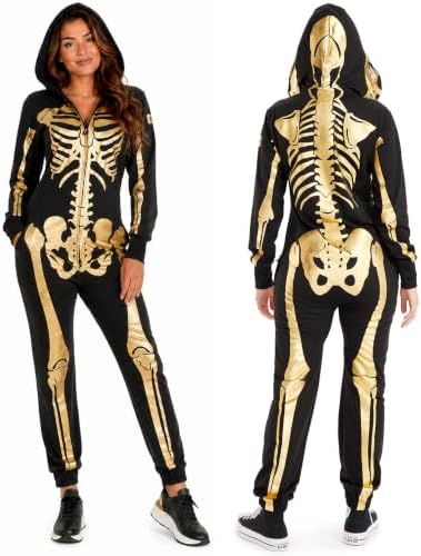 Tipsy Elves Skeleton Halloween Jumpsuit Costume for Women