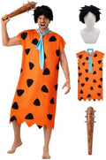 Halloween Cavewoman & Caveman Costume Set with Wig and Accessories