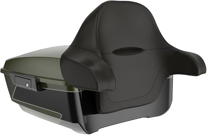 Advanblack 2026 Road Glide Olive Steel Metallic/Vivid Black King Tour Trunk Pack+Wrap-Around Backrest Pad Fits For Harley Touring CVO Road King Street Glide Electra Glide Ultra Limited 1997-2026