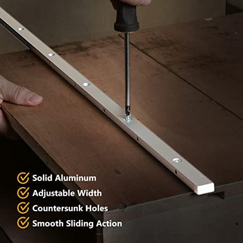 POWERTEC 71518 18-Inch Miter Bar for Any Standard 3/4" x 3/8" Miter Slot, Crosscut Sled for Table Saw, Router Table, Band Saw (Pack of 3)