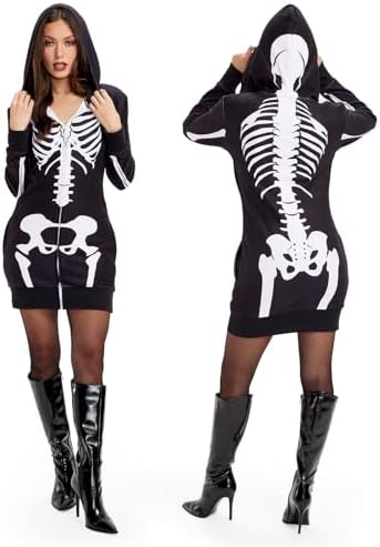 Tipsy Elves Women's Halloween Costume - Hooded Long Sleeve Dress