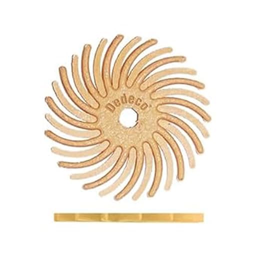 Dedeco Sunburst Radial Bristle Discs 48-Pack - 9/16" Curved - Peach 2500 Grit (Extra-Fine, 6 Micron) - Aluminum Oxide for Polishing & Finishing