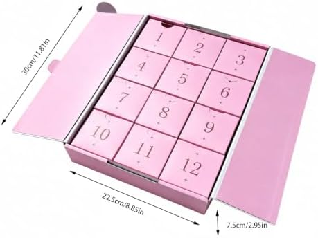 Crunchy Squishy Pink Gift Box, Gift Boxes for Presents, 12 Days Calendar Box for Groomsman Proposal Box, Wedding, Christmas, Halloween, Birthday Gift Packging