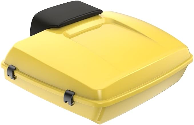 Advanblack Road Glide Tour Trunk Pack Industrial Yellow Razor Tour Trunk Pack Backrest Pad for '97-'25 Harley Touring Road King Street Glide Electra Glide CVO models