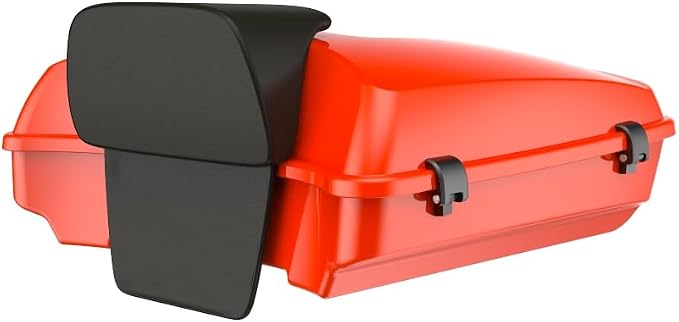 Advanblack Road Glide Tour Trunk Pack Blood Orange Razor Tour Trunk Pack Backrest Pad for '97-'26 Harley Touring Road King Street Glide Electra Glide CVO models