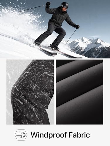 FREE SOLDIER Mens Snow Bibs Ski Snow Pants Softshell Ski Bib Overalls