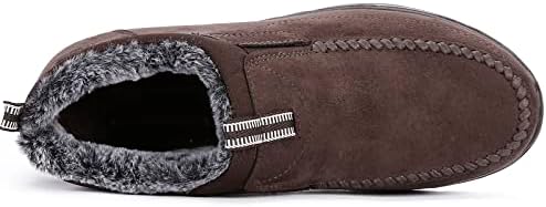 COSIDRAM Mens Shoes Winter Snow Boots Slip On Warm Cotton Padded Loafers