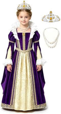 Relibeauty Queen Elizabeth Costume for Girls Dress Renaissance Medieval