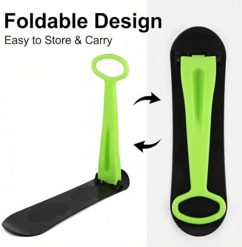 Snow Scooter, Fold-up Snowboard with Handlebar Kick-Scooter Sliding Snow Sled for Kids and Adults, Toddlers Ski Skate