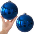 Royal Blue 6.0" Extra Large Christmas Balls - Christmas Tree Decoration Ornaments Shatterproof Hanging Shiny Balls for Birthday Holiday Wedding Decorations Set of 2pcs