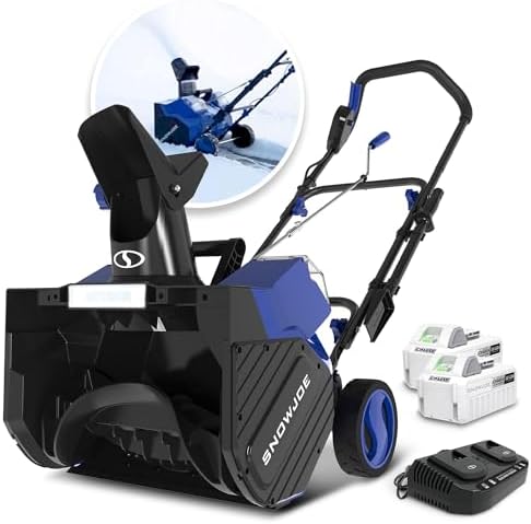 Snow Joe 48V Cordless Snow Blower Kit w/2x 4Ah Batteries, 24V-X2-SB18