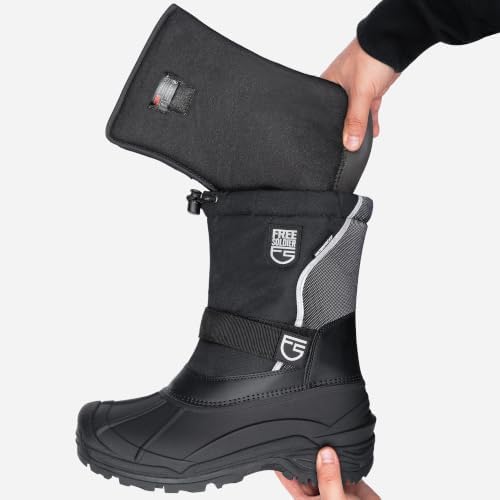 FREE SOLDIER Men's Waterproof Winter Shell Snow Boots with Removable Liner