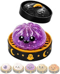 Halloween Spooky Pumpkin Stress Ball Squeeze Toy for Adults, Slow Rise Glitter DumplingSpooky Ghost Decorations, Halloween Cute Pumpkin Squeeze Fidget Toy for Stress Anxiety Relief(Purple)