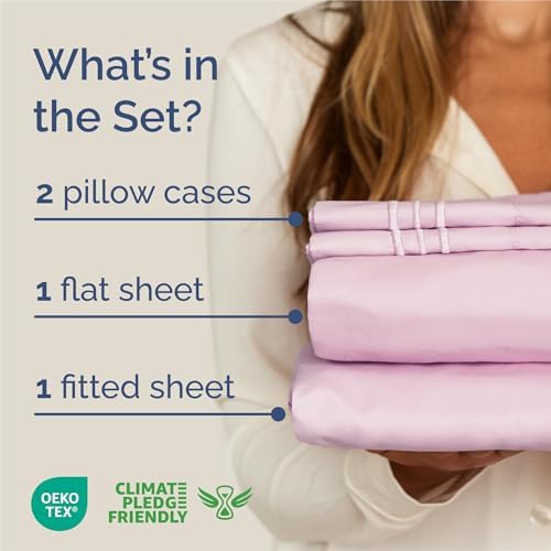 King Size 4 Piece Sheet Set - Breathable & Cooling Sheets - Light Pink
