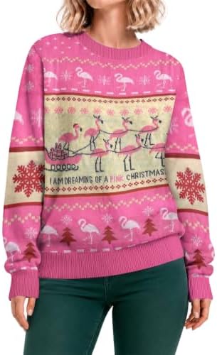 34HD Ugly Xmas Sweater–Funny Knit Christmas Sweater for Women & Men 2025, Long Sleeve Crewneck Holiday Pullover, Unisex Gift