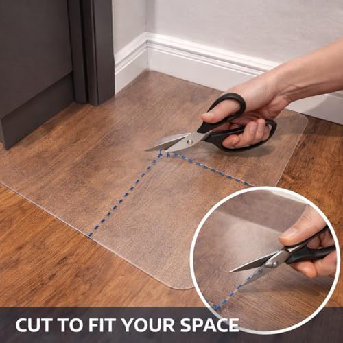 Chair Mat for Hard Floors 58x74 inches, Transparent Chair Mats for Hardwood/Tile Floor, Smooth Rolling Glide Under Desk, Plastic Hard Floor Protection Mat for Home & Office (Clear)