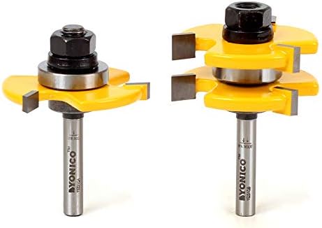 YONICO Router Bits Tongue & Groove Set 1/4-Inch Plywood Panel 2 Bit 1/4-Inch Shank 15231q