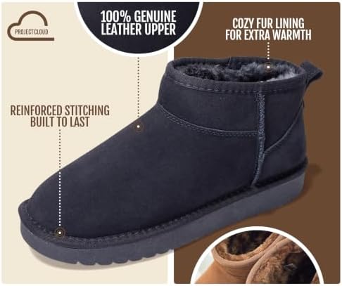 Project Cloud 100% Genuine Leather Womens Boots Ankle Boots for Women Shoes